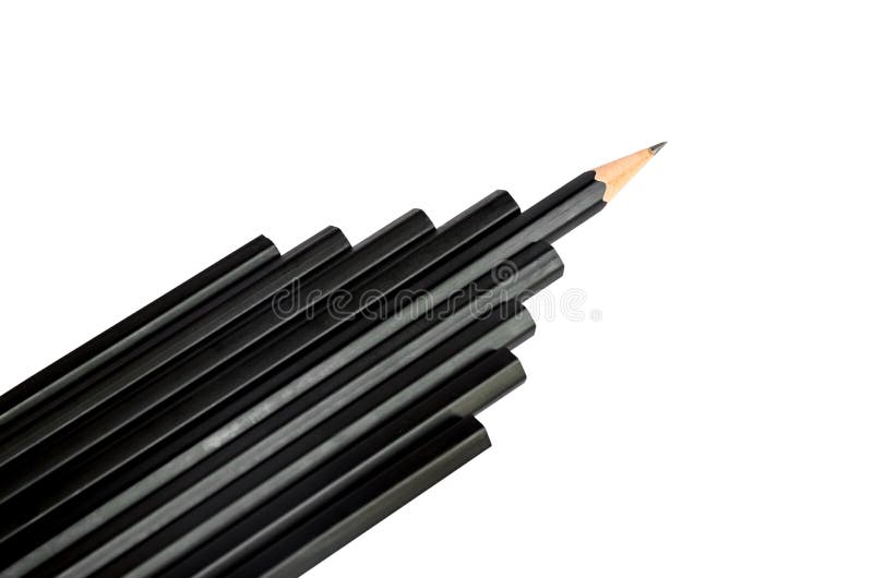 Black Pencil Isolated on White Background. Stock Photo Image of
