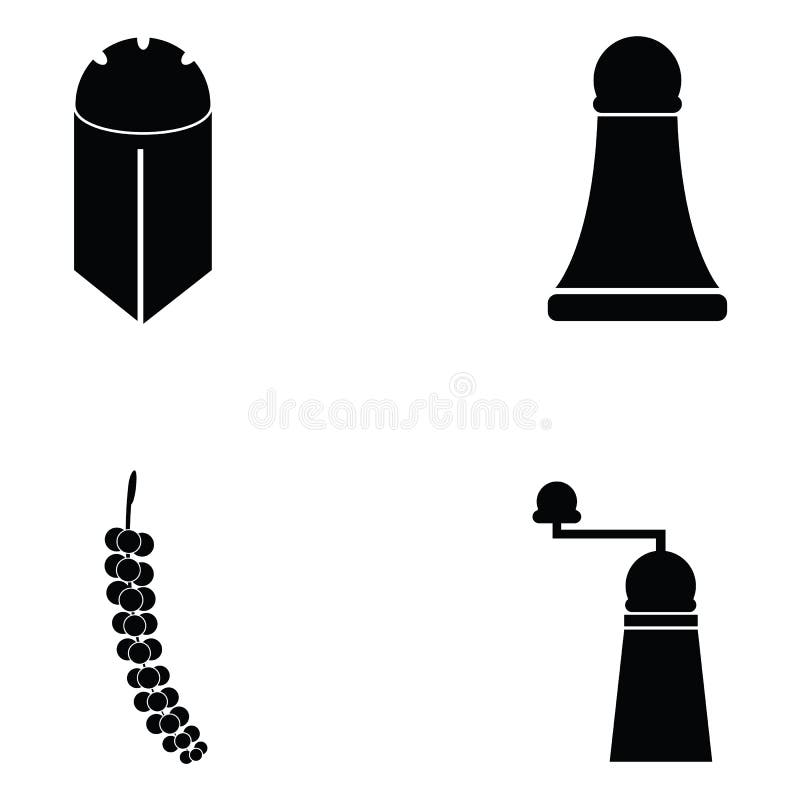 Black pepper icon set vector illustration