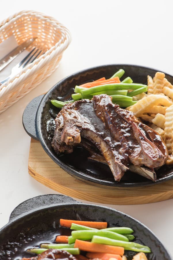 Black pepper lamb chop stock image. Image of sauce, meal 56434875