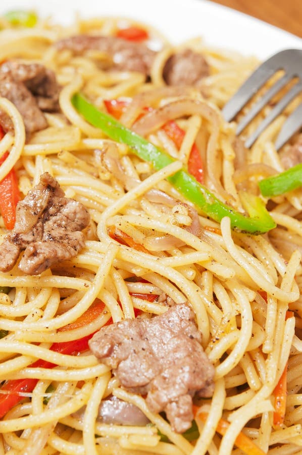 Black pepper pasta stock photo. Image of culture, yellow 27749220