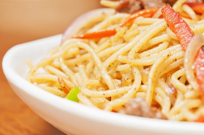 Black pepper pasta stock image. Image of green, pasty 27749205