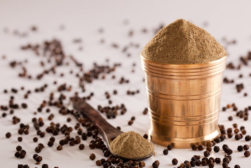 Black Pepper powder. stock image. Image of peppercorn 38459063