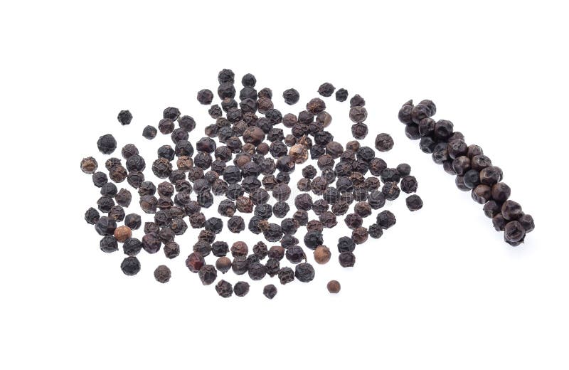 Black Pepper Was Placed on a White Background Stock Image Image of