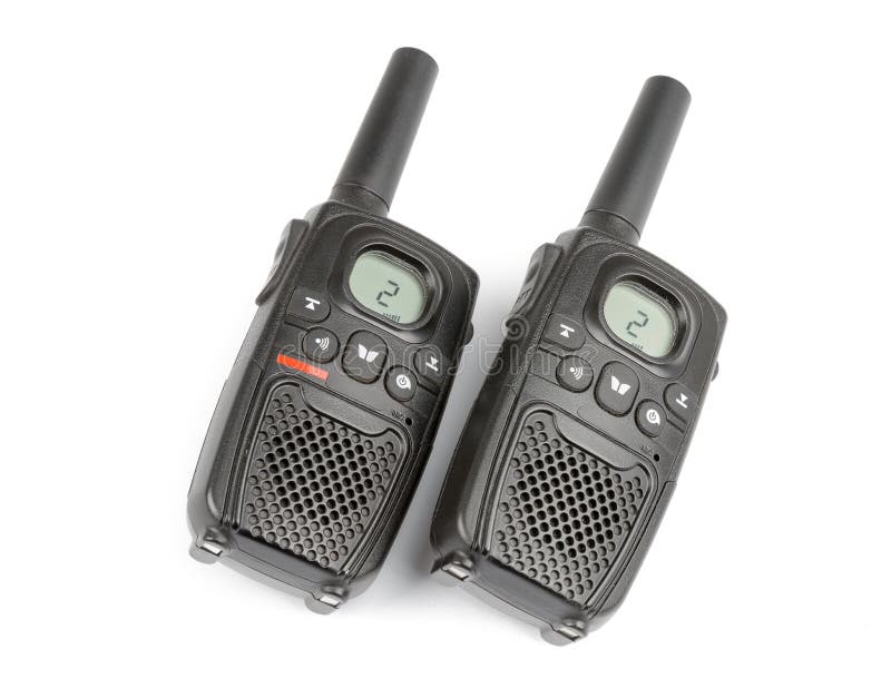 Black Personal Radio Isolated on White Stock Image Image of button