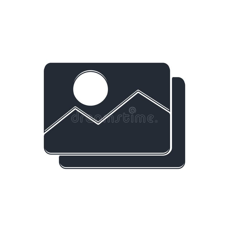 Black picture landscape icon isolated on white background vector illustration libre de droits