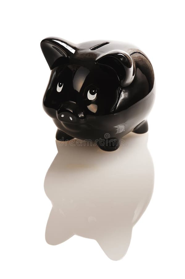 Black piggy bank stock photo. Image of symbol, background 10611334