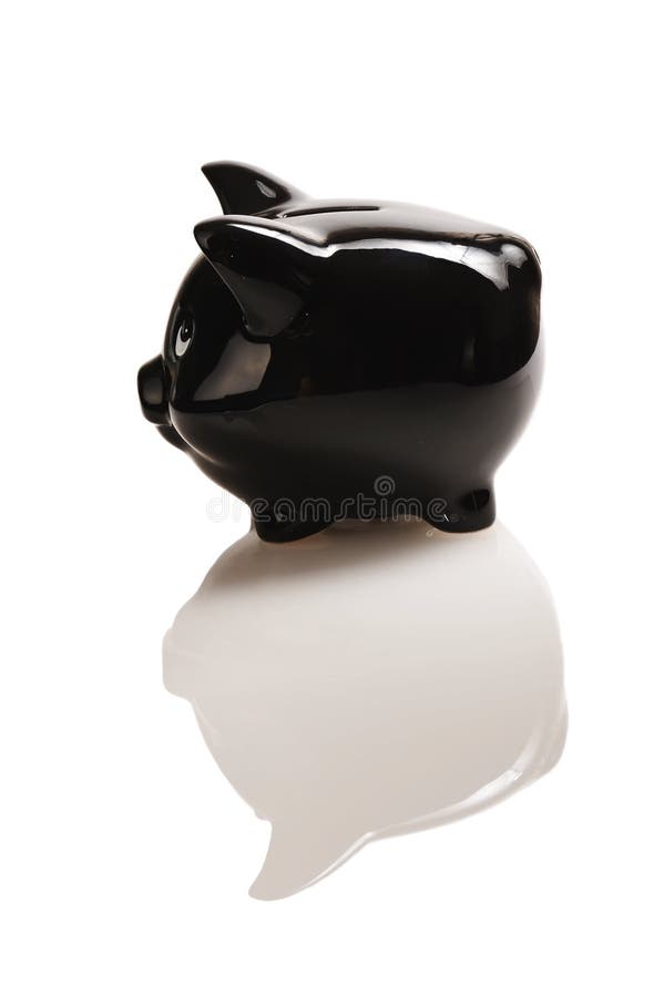 Black piggy bank stock photo. Image of symbol, background 10611334