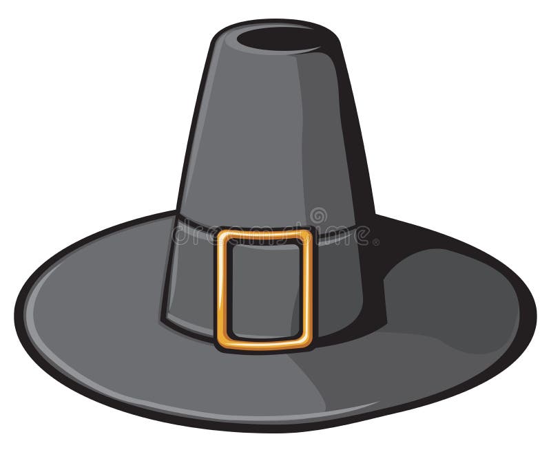 Black pilgrim hat stock illustration