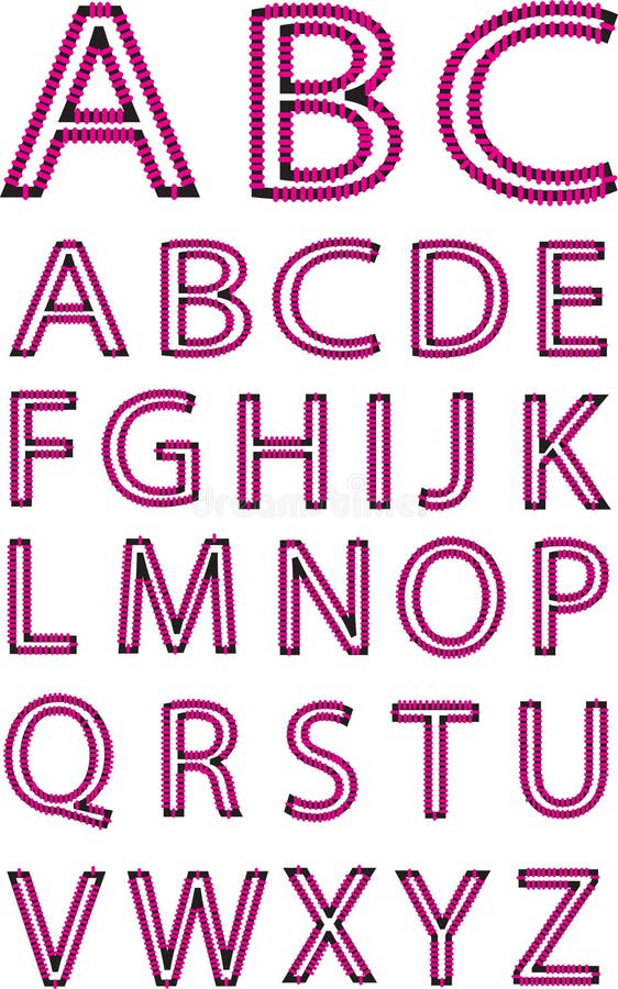 Black and Pink Alphabet stock vector. Illustration of alphabet - 30675193