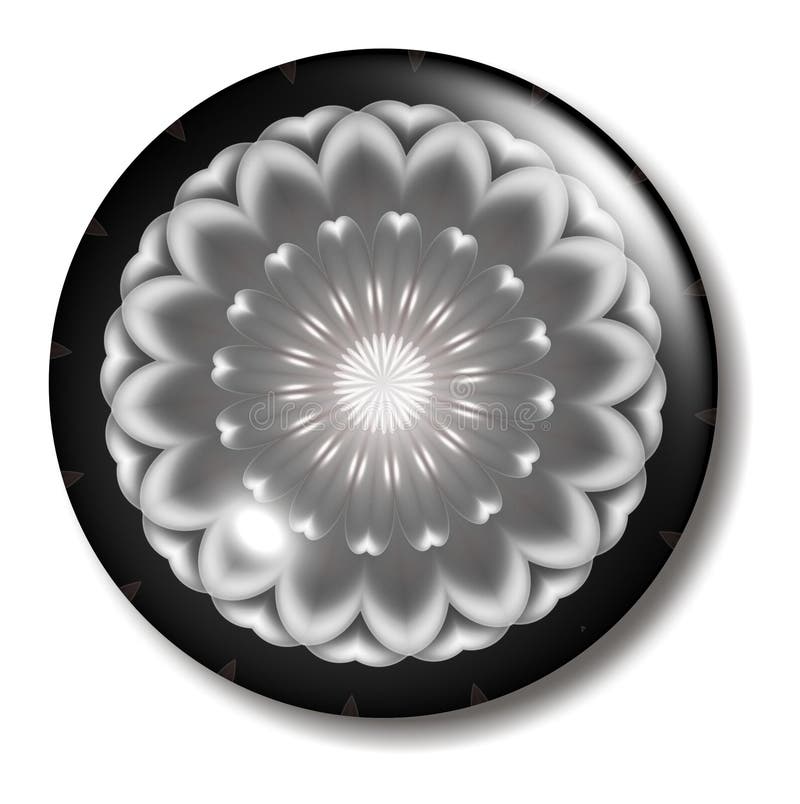 Black Pink Flower Button Orb