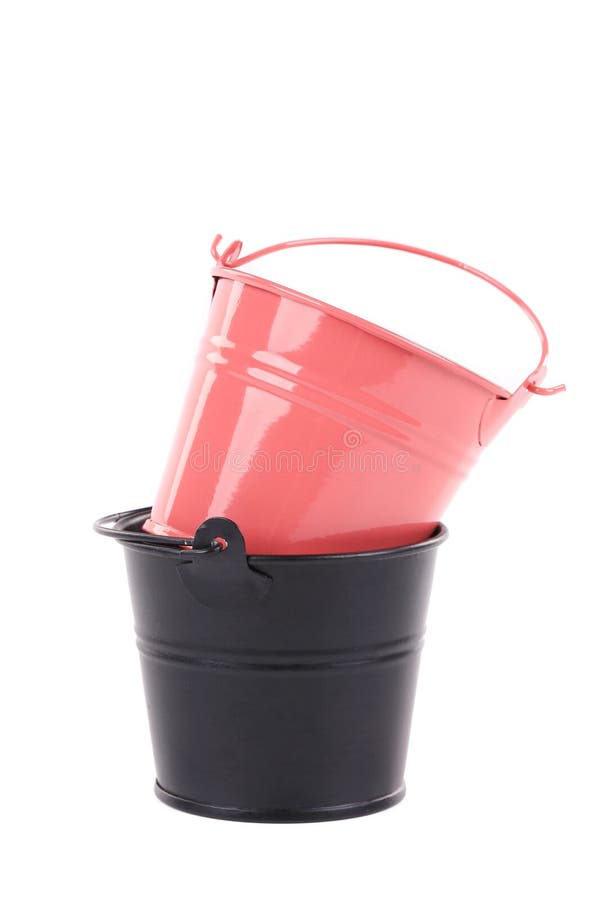 Pink Metal Bucket with Handle. Stock Photo Image of empty, close 40503764