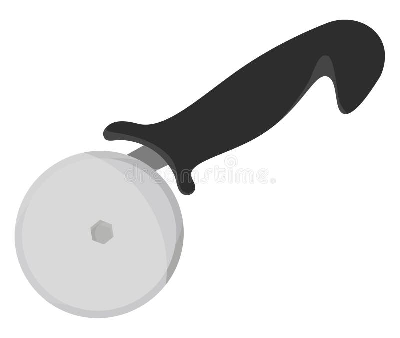 Black pizza cutter, icon stock vector. Illustration of round 262388206
