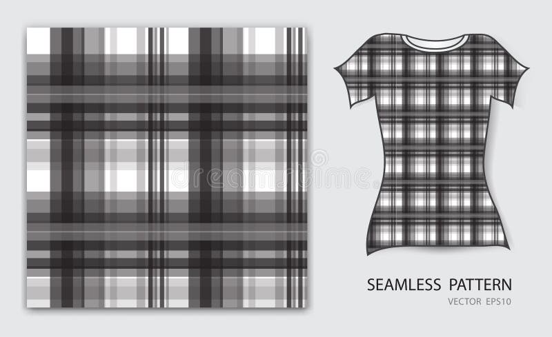 Black plaid tartan seamless pattern vector illustration, t shirt design, fabric texture, patterned clothing royalty free illustration Black plaid tartan seamless pattern vector illustration, t shirt design, fabric texture, patterned clothing royalty free illustration
