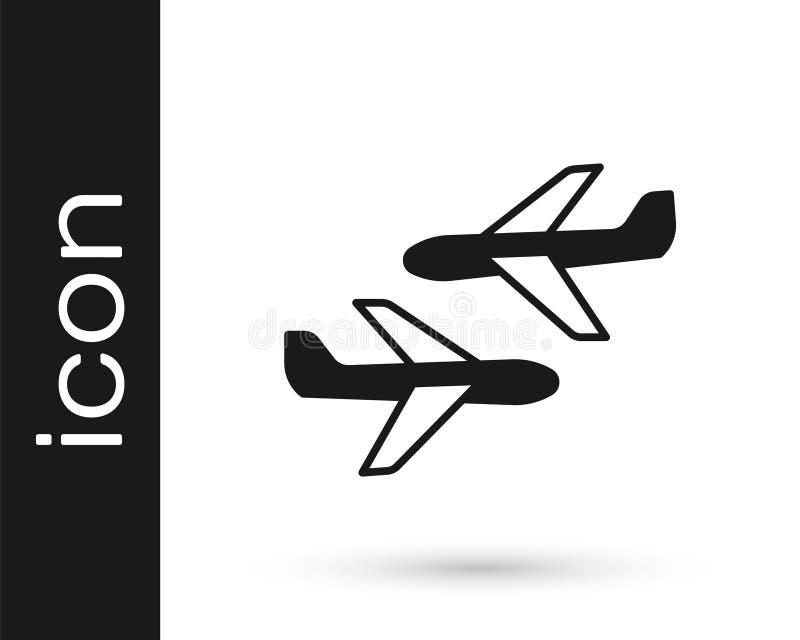 Black Plane Icon Isolated on White Background. Flying Airplane Icon ...