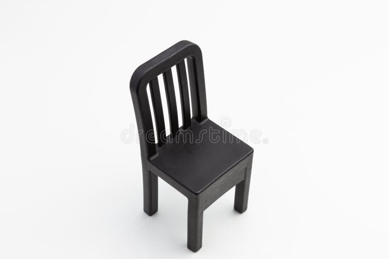 A Black Plastic Chair on a White Background Stock Image Image of simple, isometric 251305413