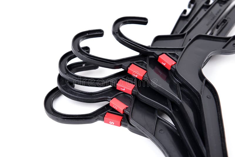 Black plastic clothes hanger royalty free stock images