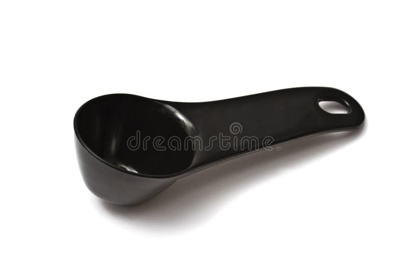 Isolated Black Plastic Ground Coffee Scoop Stock Photo Image of