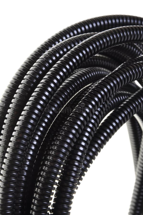 Black Plastic Corrugated Pipe Stock Photo Image of build, hosepipe