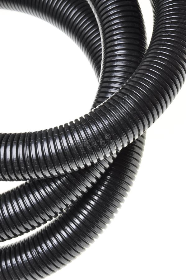 Black Plastic Corrugated Pipe Stock Photo Image of power, hose 27556842