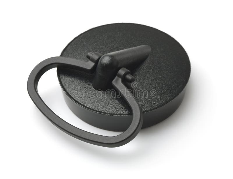 Black plastic drain sink stopper royalty free stock images