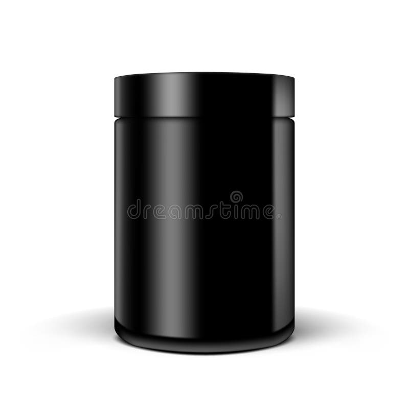 Download Black Plastic Glossy Jar For Cream Or Scrub Stock Vector - Illustration of beauty, mockup: 180940663