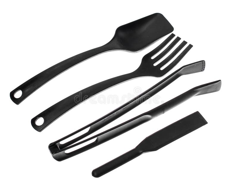 Black Plastic Kitchen Gadgets for Cooking Stock Photo Image of