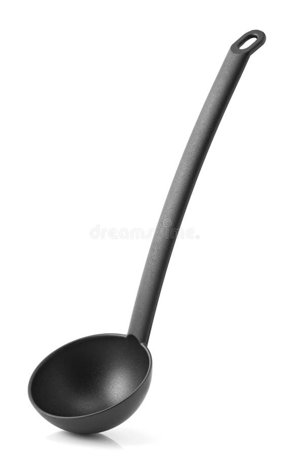 Black plastic ladle royalty free stock photos