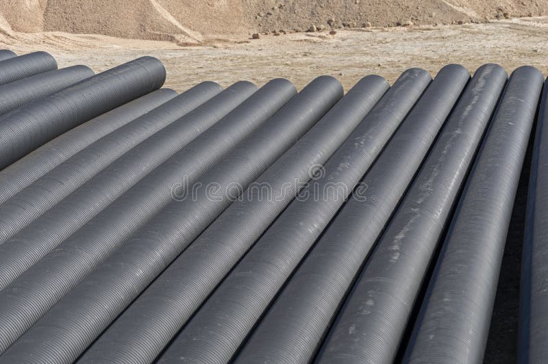 Black Plastic Pipes for Water Supply Stock Image Image of plumbing