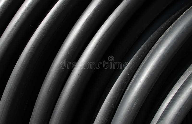 Black plastic tubes stock image. Image of drainage, sewer 16994099