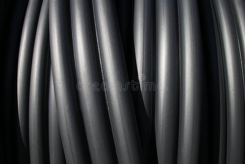 Black plastic tubes stock image. Image of drainage, sewer 16994099