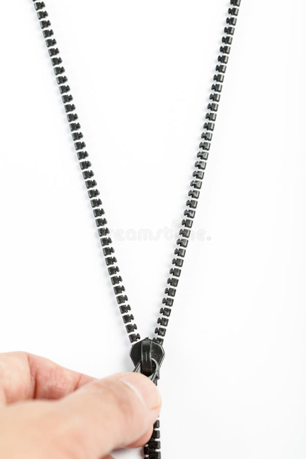 Black plastic zipper stock photography