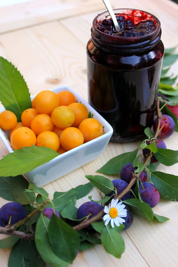Black plums jam stock photo. Image of marmalade, spoon 26006916