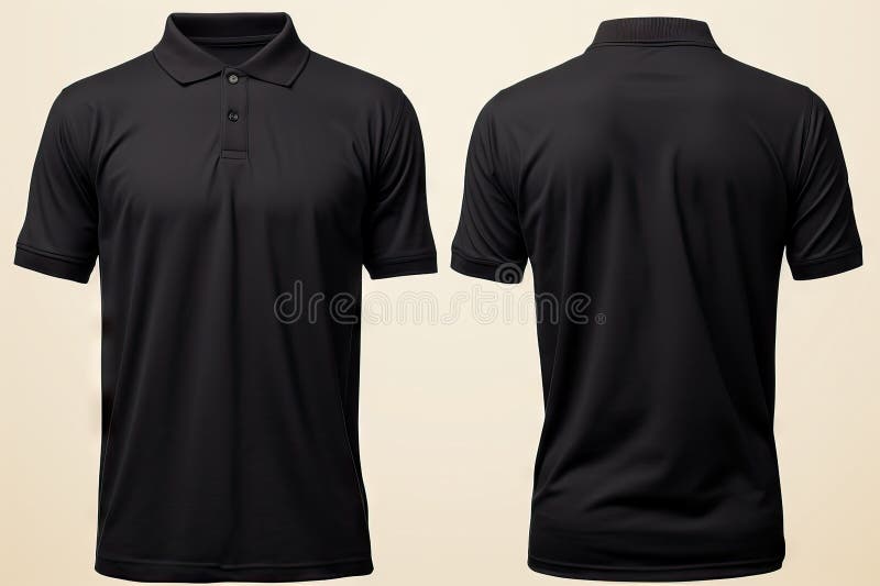 Black Polo Shirts Mockup Front and Back Used As Design Template ...
