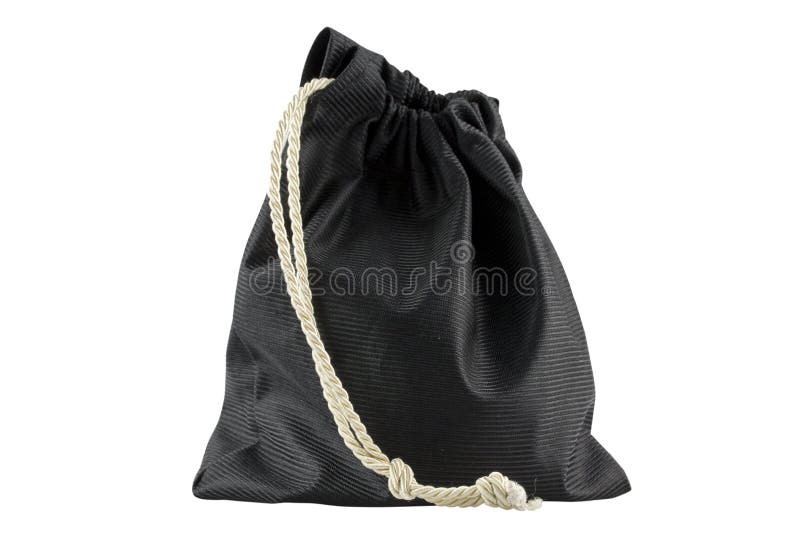 Black Pouch Isolated on White Background Stock Image Image of gift