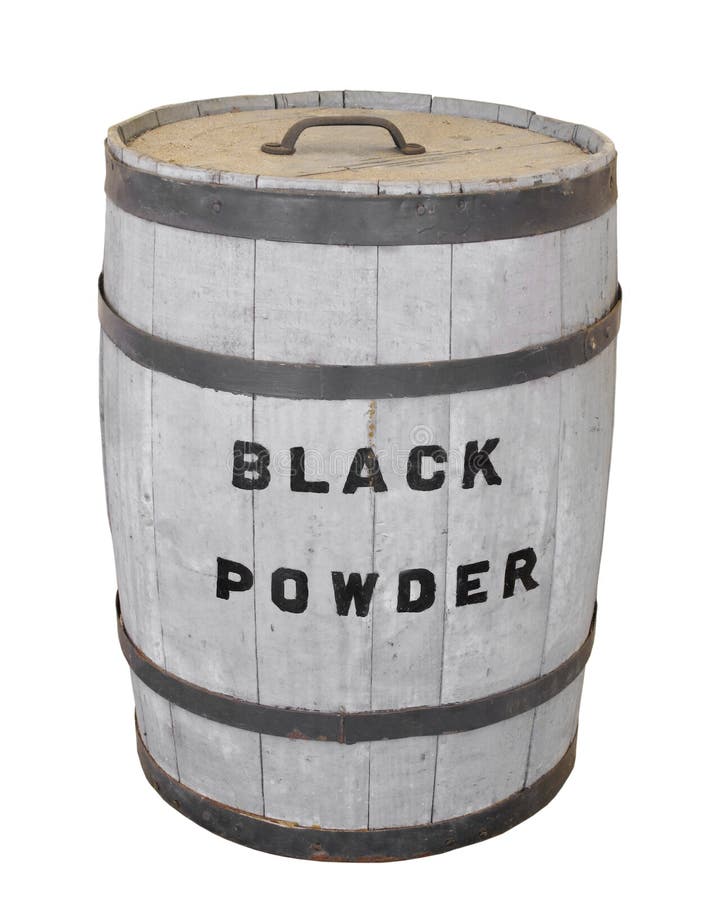 Black powder keg isolated.