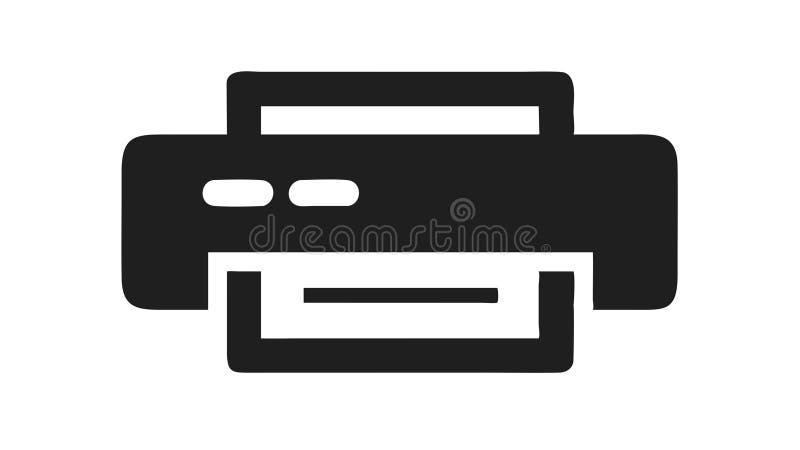 Black Printer Icon, Document Output Device, vector design Generative AI royalty free illustration