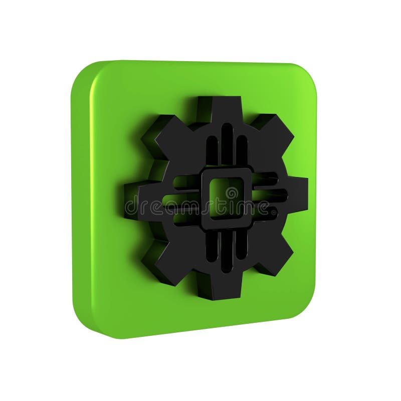 Black Processor icon isolated on transparent background. CPU, central processing unit, microchip, microcircuit, computer vector illustration