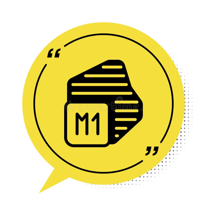 Black Processor icon isolated on white background. CPU, central processing unit, microchip, microcircuit, computer processor, chip. Yellow speech bubble symbol. Vector.