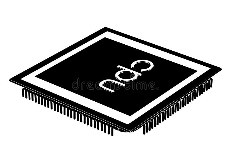 Black processor on a white background vector illustration