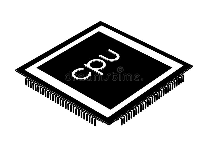 Black processor on a white background royalty free illustration
