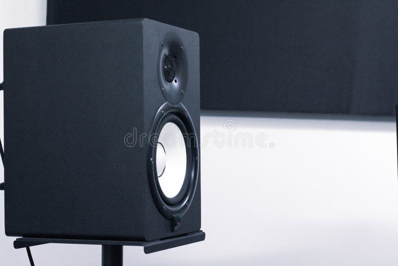 Black Professional Music Studio Speakers Stock Photo Image of closeup
