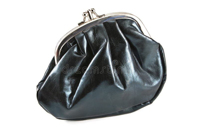 Black purse isolated on white