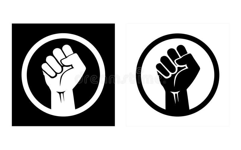 Raised Hand with Clenched Fist in a Circle. Set of Icons Depicting  Solidarity, Power, Anti-racism, Protest and Strength. Stock Vector -  Illustration of justice, double: 190125013