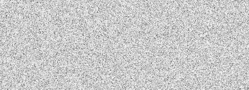 Black random noise texture. Rough grain noise overlay background. Abstract grunge snow dots wallpaper. Distress gritty stock illustration