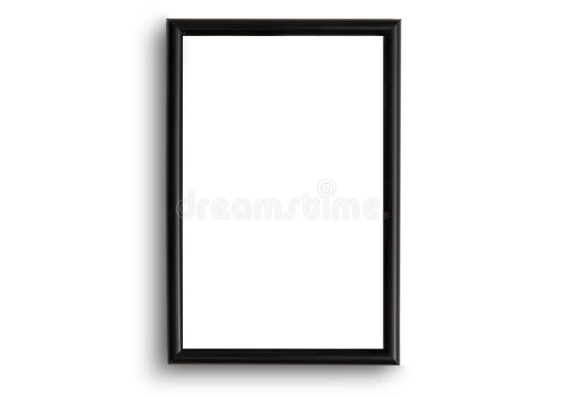 Black rectangular 2x3 frame hanging on the wall isolated royalty free stock image