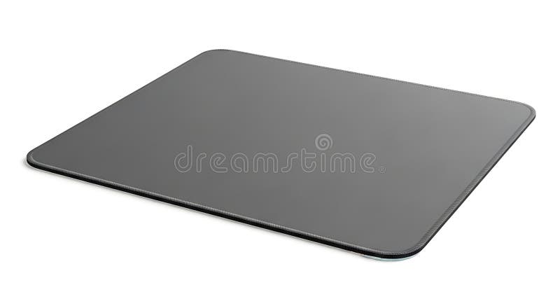 Black rectangular mouse pad with smooth surface and subtle stitching along the edge for durability