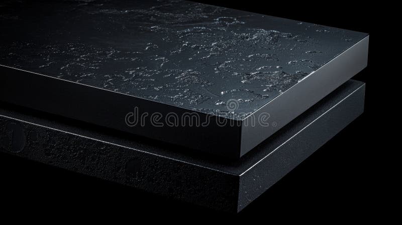 A black rectangular object with a textured surface. stock photography