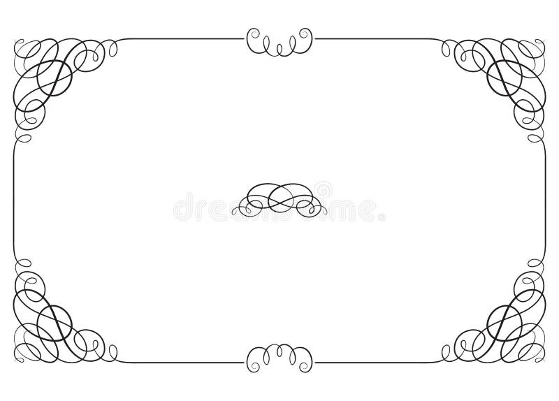 Black Rectangular Decorative Border, Stencil. Stock Vector - Illustration  of vignette, overlapping: 206146648