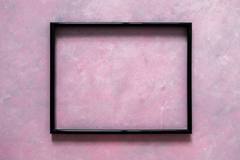 Black rectangular picture frame mock-up with copy space for yout text or image on top of light pink background stock photos Black rectangular picture frame mock-up with copy space for yout text or image on top of light pink background stock photos