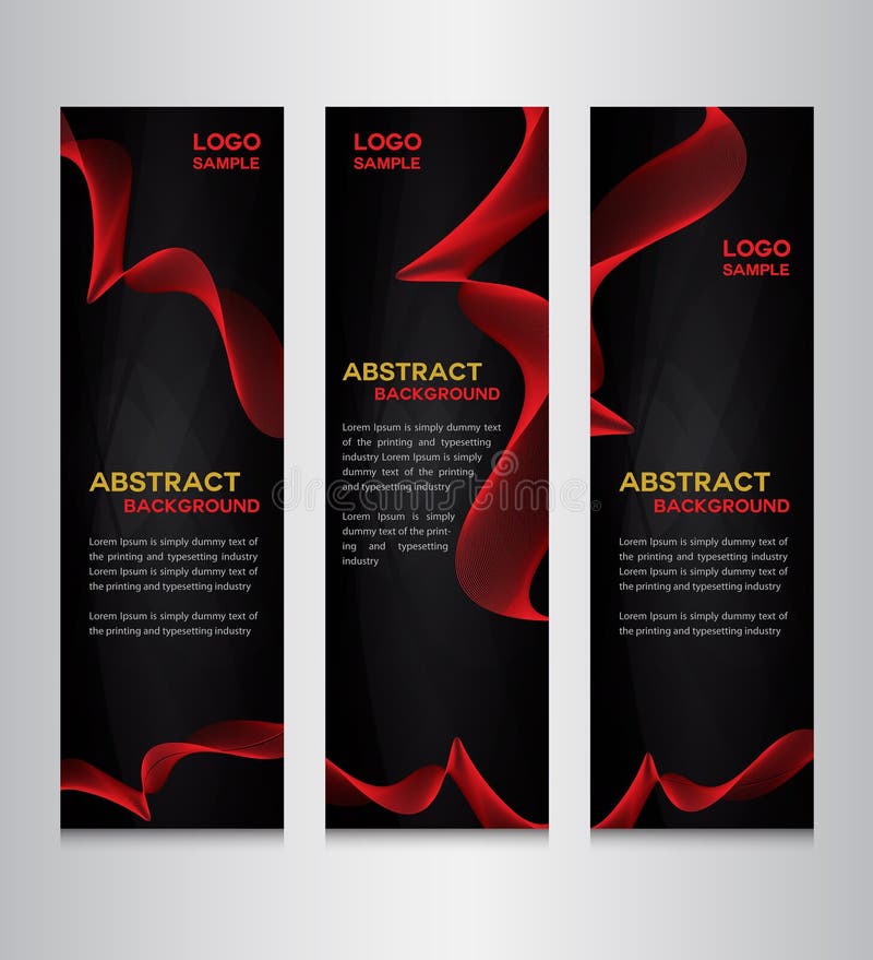 Black and Red Abstract Banner Design Stock Vector - Illustration of